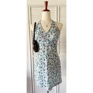 ChouChou Blue Floral Haltered Summer Dress